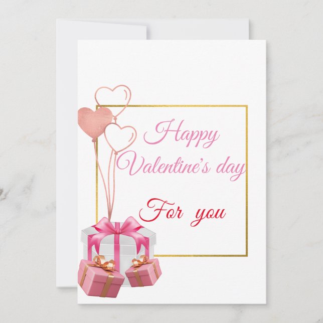 Cartes Pour Fêtes Annuelles "Étreinte Enchantée" Saint-Valentin (Devant)