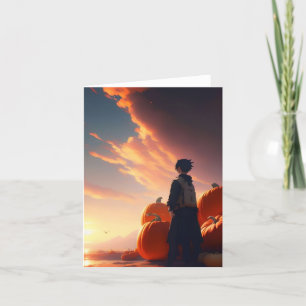 Cartes Pour Fêtes Annuelles Étude citrouille - Anime - AI - C