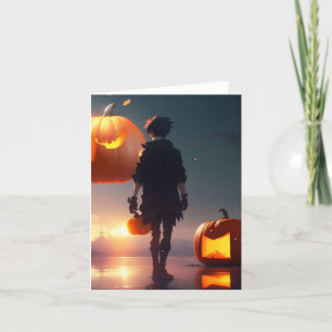Cartes Pour Fêtes Annuelles Étude citrouille - Anime - AI - F