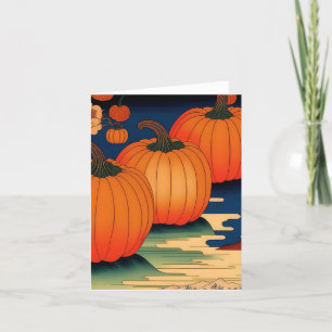 Cartes Pour Fêtes Annuelles Étude citrouille - Style japonais AI - F