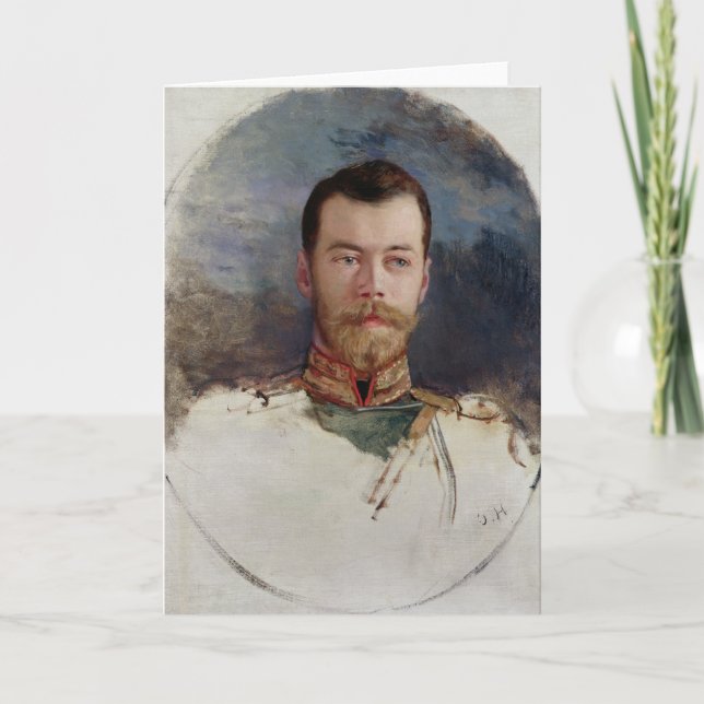 Cartes Pour Fêtes Annuelles Étude pour un portrait du tsar Nicolas II 1898 (Devant)
