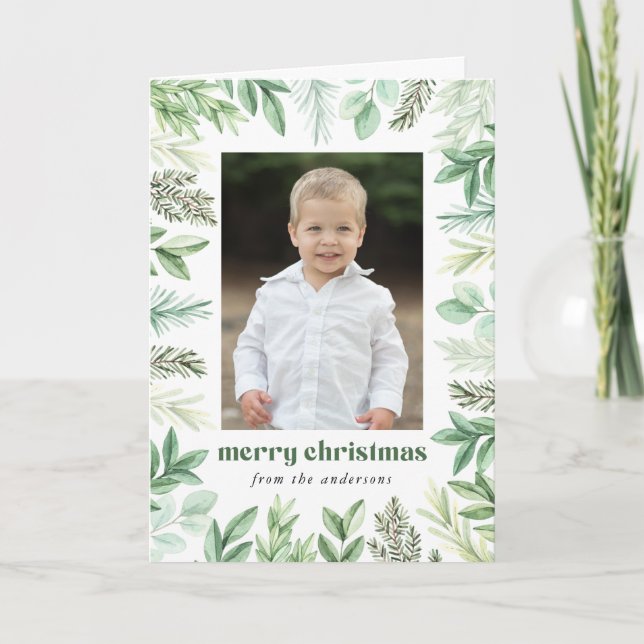 Cartes Pour Fêtes Annuelles Eucalyptus et 2 photos À feuillage persistant (Devant)