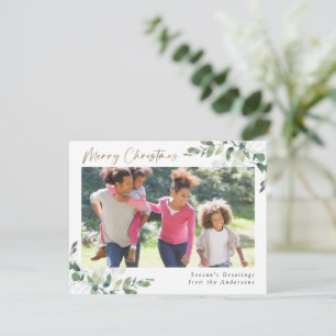 Cartes Pour Fêtes Annuelles Eucalyptus Gold Foil Joyeux Noël Photo