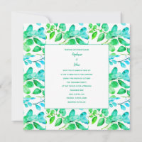 Eucalyptus Leaf Art Green Turquoise Dusty Blue Mar