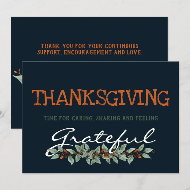 Cartes Pour Fêtes Annuelles Eucalyptus moderne |Je me sens reconnaissant |Acti (Devant / Derrière)