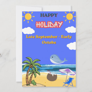 Cartes Pour Fêtes Annuelles 🏖️ Évasion parfaite à la plage en automne | Fin s