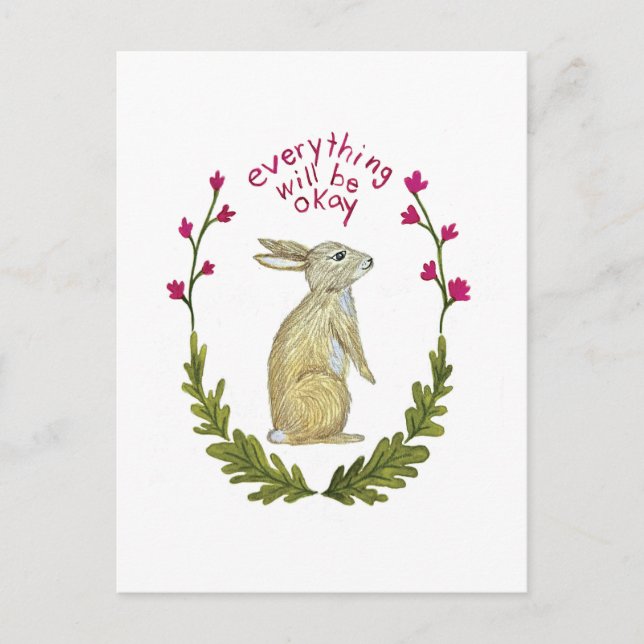 Cartes Pour Fêtes Annuelles Everything Will Be Ok Postcard (Devant)