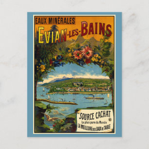 Cartes Pour Fêtes Annuelles Evian Les Bans Evian Vintage voyage de l'eau