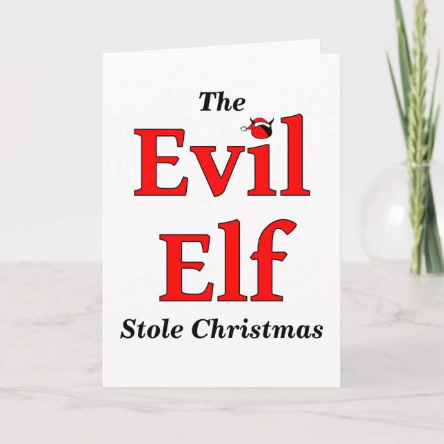Cartes Pour Fêtes Annuelles Evil Elf Aîné Noël (Devant)