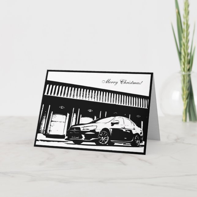 Cartes Pour Fêtes Annuelles EVO X Car Themed Christmas (Devant)