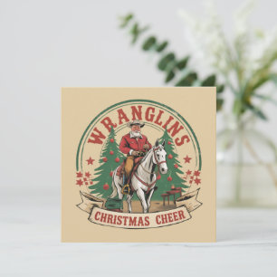 Cartes Pour Fêtes Annuelles Évocation de la Joie de Noël Cavalier Père Noël à