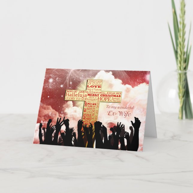 Cartes Pour Fêtes Annuelles Ex-femme, Noël croisé chrétien (Devant)