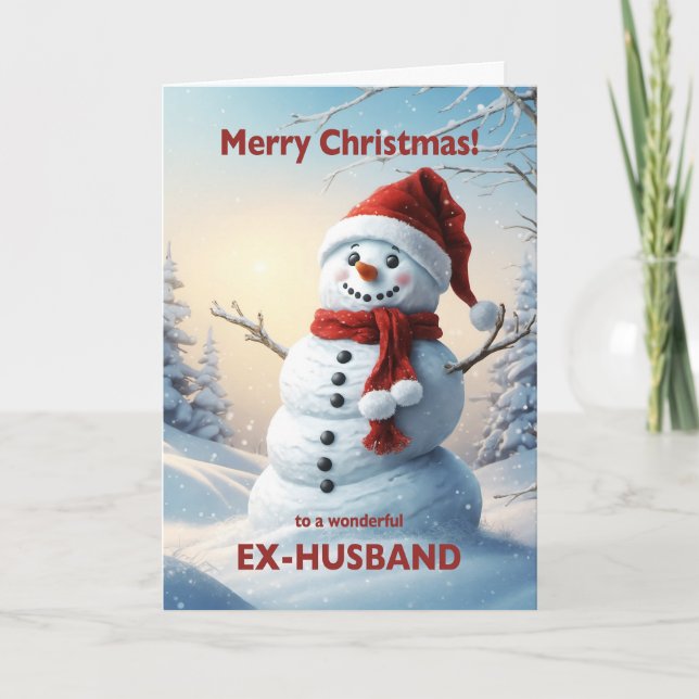 Cartes Pour Fêtes Annuelles Ex-mari Snowman de Noël (Devant)
