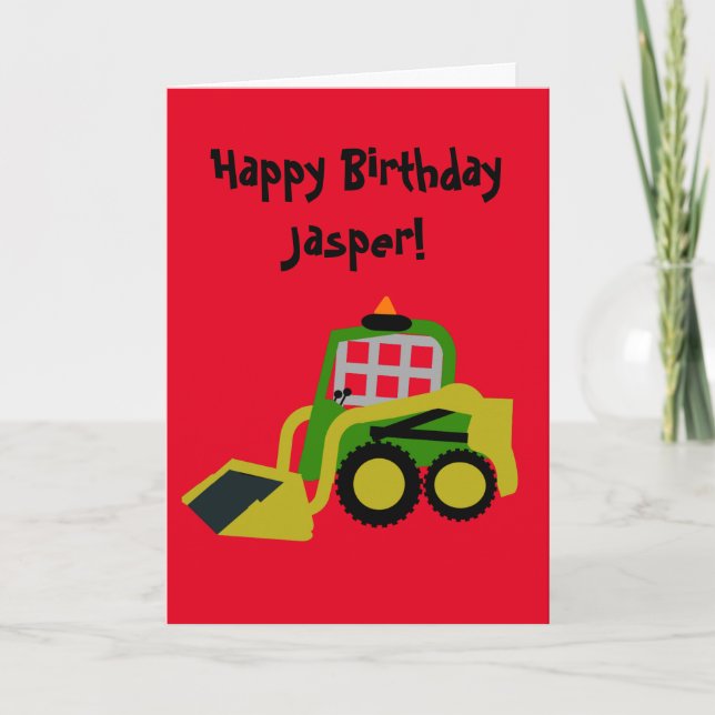 Cartes Pour Fêtes Annuelles Excavateur Bobcat (Devant)