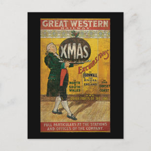 Cartes Pour Fêtes Annuelles Excursions de Noël du Great Western Railway
