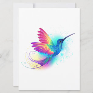 Cartes Pour Fêtes Annuelles Exotic Rainbow Hummingbird