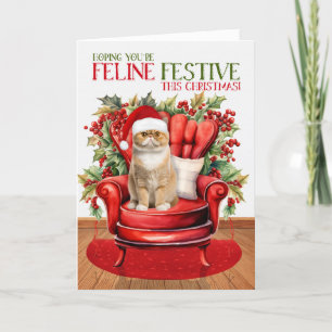 Cartes Pour Fêtes Annuelles Exotic Shorthair Noël Chat FELINE Festive Holi