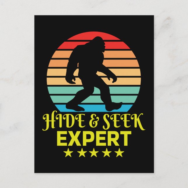 Cartes Pour Fêtes Annuelles Expert de cache-cache Bigfoot drôle (Devant)