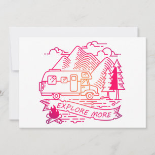 Cartes Pour Fêtes Annuelles Explorez Plus Camper Rose Van Mountain Nature Love