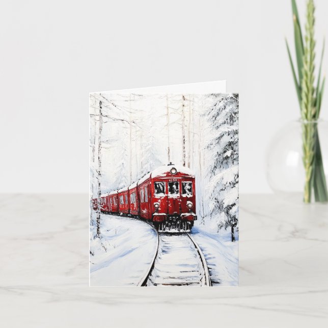 Cartes Pour Fêtes Annuelles Express de Noël de neige (Devant)