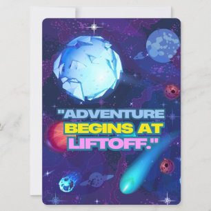 CARTES POUR FÊTES ANNUELLES EXTRA-TERRESTRE, UNIVERS, FUSÉE, PLANÈTE ET ASTRON