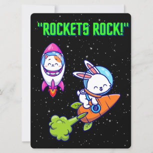 CARTES POUR FÊTES ANNUELLES EXTRA-TERRESTRE, UNIVERS, FUSÉE, PLANÈTE ET ASTRON