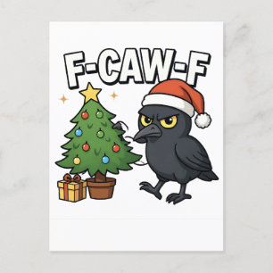 Cartes Pour Fêtes Annuelles F-caw-f Noël Corbeau Corbeau Noël Mème d'arbre