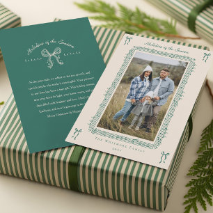 Cartes Pour Fêtes Annuelles Fa La La Bow Feuille Vintage Musique Photo Noël