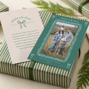Cartes Pour Fêtes Annuelles Fa La La Bow Feuille Vintage Musique Photo Noël