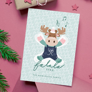 Cartes Pour Fêtes Annuelles Fa La La Fun Cute Woodland Moose Snow Angel