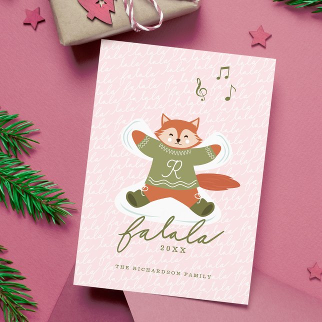Cartes Pour Fêtes Annuelles Fa La La Fun Cute Woodland Red Fox Snow Angel (Fa La La Fun Cute Woodland Red Fox Snow Angel Holiday Card)