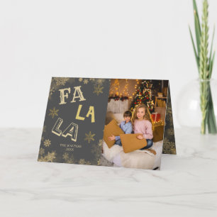 Cartes Pour Fêtes Annuelles Fa La La Gold Snowflake Family Photo Collage