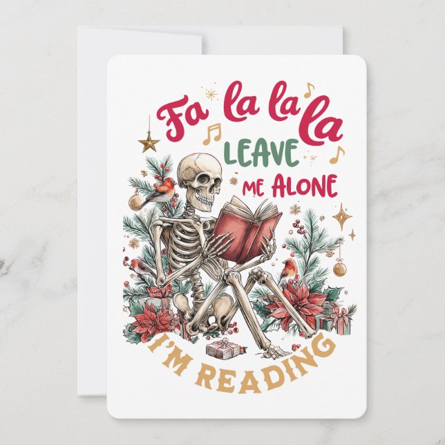 Cartes Pour Fêtes Annuelles Fa La La La Laissez-Moi Tranquille, Je Lis (Devant)