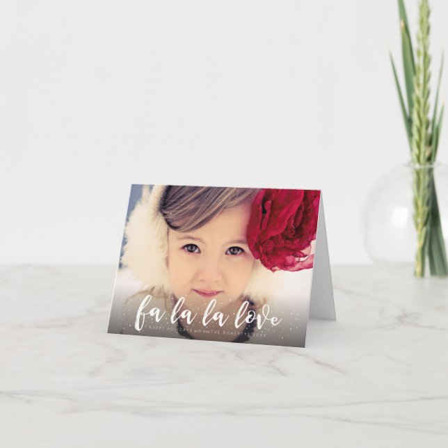 Cartes Pour Fêtes Annuelles Fa La La La Love Noël Photo Grey (Devant)