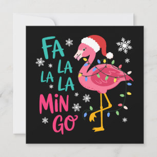 Cartes Pour Fêtes Annuelles Fa La La La Mingo Noël Flamant Rose Amant