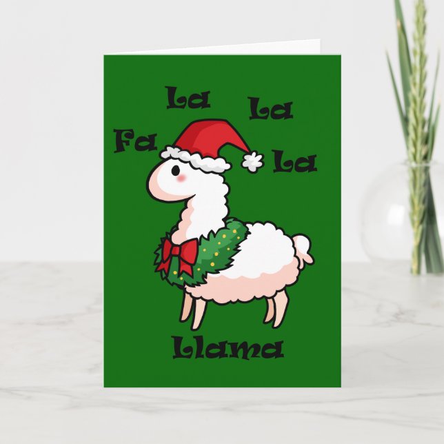 Cartes Pour Fêtes Annuelles Fa La La Llama (Devant)