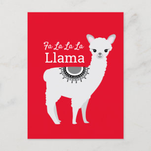 Cartes Pour Fêtes Annuelles Fa la la Llama Funny Red Funny
