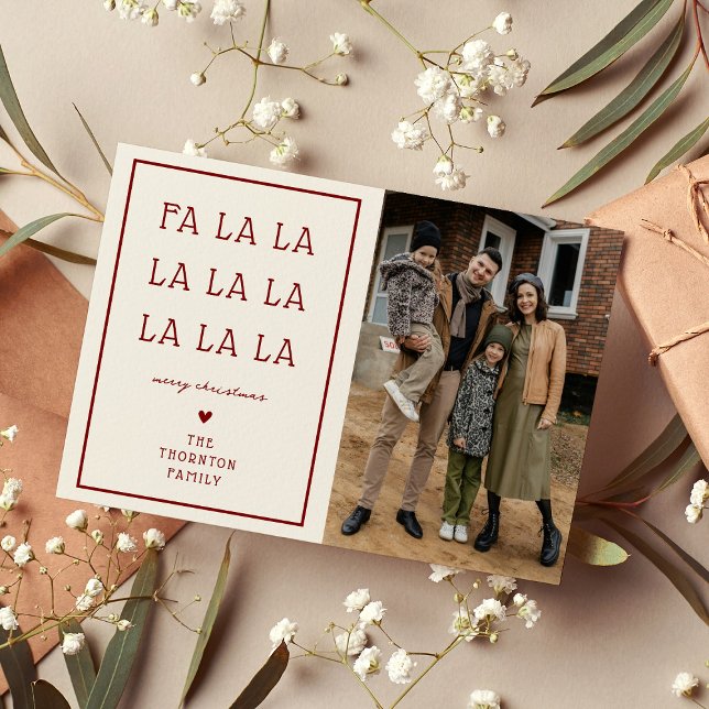 Cartes Pour Fêtes Annuelles FA LA LA Simple Photo de Noël (Créateur téléchargé)