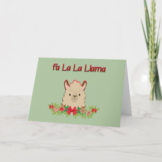 Cartes Pour Fêtes Annuelles Fa La Llama (Devant)