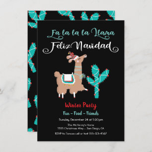 Cartes Pour Fêtes Annuelles Fa la Llama Feliz Navidad