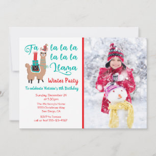 Cartes Pour Fêtes Annuelles Fa la Llama Fête de Noël d'hiver