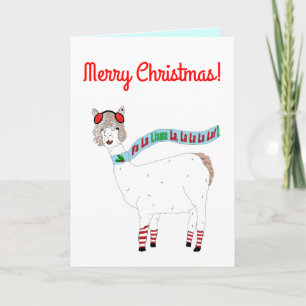 Cartes Pour Fêtes Annuelles Fa La Llama La Christmas Blanc à l'intérieur