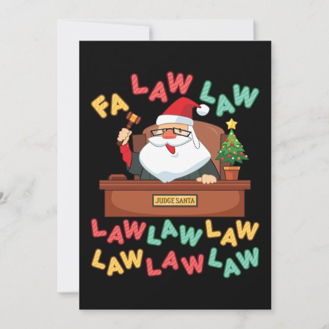 Cartes Pour Fêtes Annuelles Fa Law Law Drôle Avocat Santa Juge Noël (Devant)