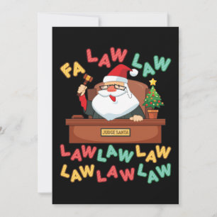 Cartes Pour Fêtes Annuelles Fa Law Law Drôle Avocat Santa Juge Noël