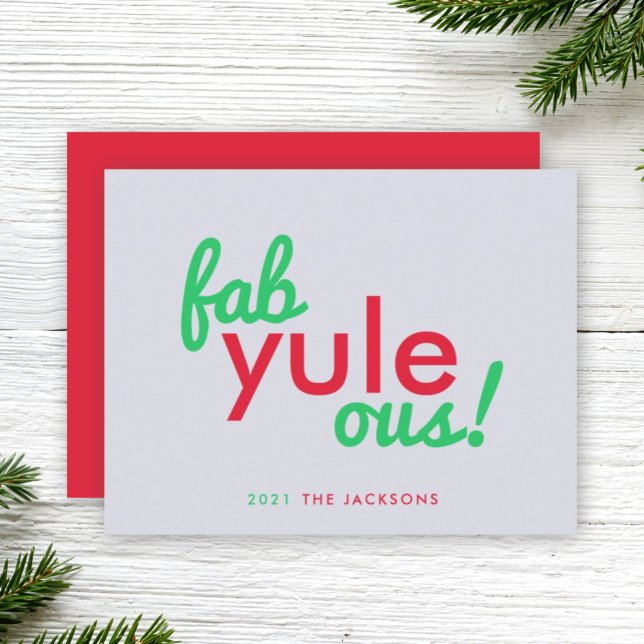 Cartes Pour Fêtes Annuelles Fab Yule Ous | Fabuleux Noël élégant Fun Fab (Créateur téléchargé)