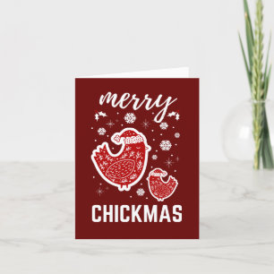 Cartes Pour Fêtes Annuelles Fabriqué sur mesure Merry Chickmas Funny Vintage N