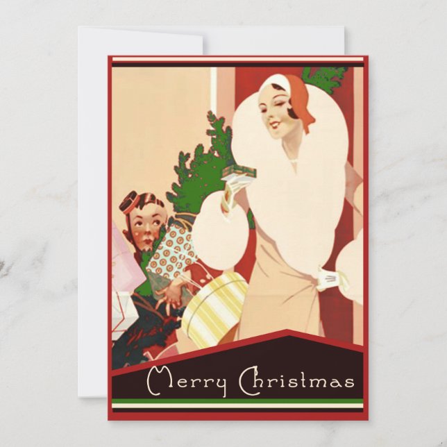 Cartes Pour Fêtes Annuelles Fabuleux Noël Art déco (Devant)