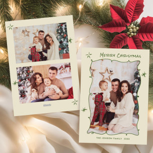 Cartes Pour Fêtes Annuelles Fâcheuse main dessinée Scribble Rétro Noël 3 Photo