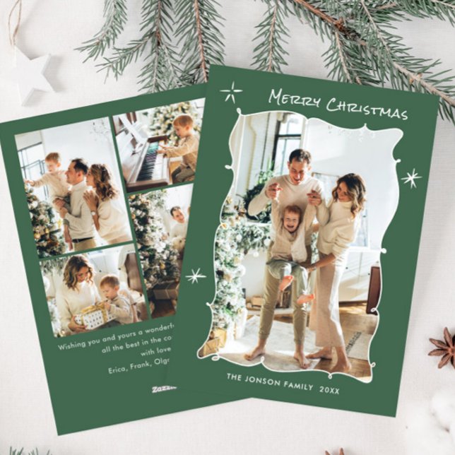 Cartes Pour Fêtes Annuelles Fâcheuse main dessinée Scribble Rétro Noël 5 Photo (Créateur téléchargé)