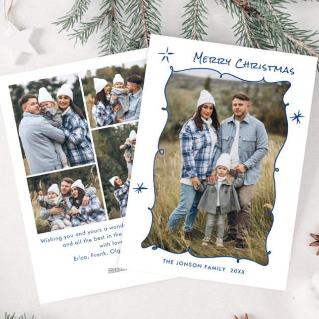 Cartes Pour Fêtes Annuelles Fâcheuse main dessinée Scribble Rétro Noël 5 Photo (Créateur téléchargé)